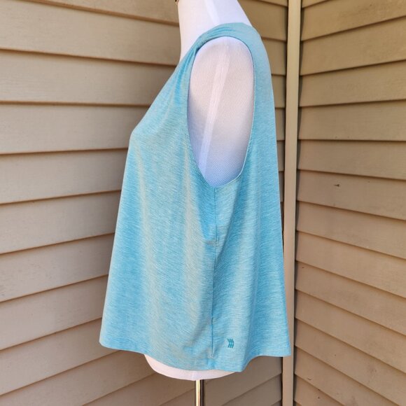 all in motion Plus Light Blue Crop Tank Top Crewneck Solid Athleisure Lounge - Picture 9 of 15